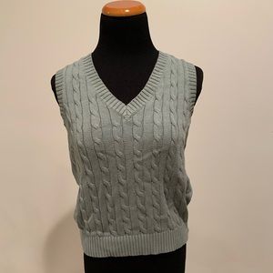 Brandy Melville cable knit sage green sweater vest